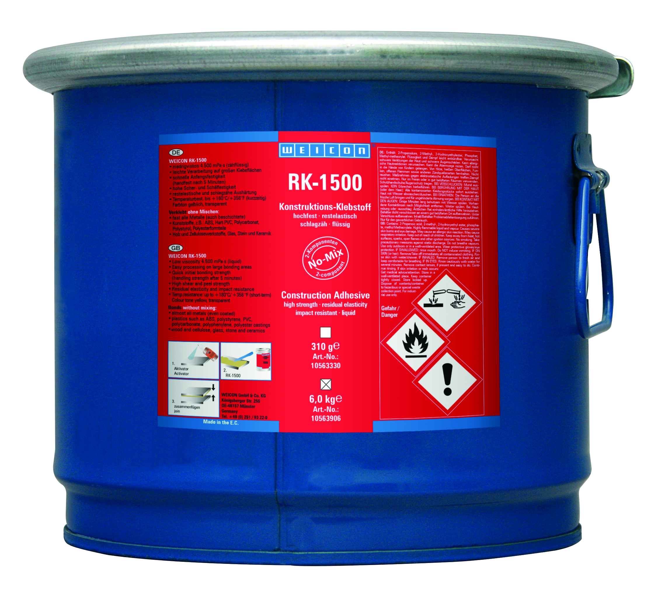 wcn10563906 - 10100180 WEICON RK-1500 (6 кг) Конструкционный клей (без активатора)