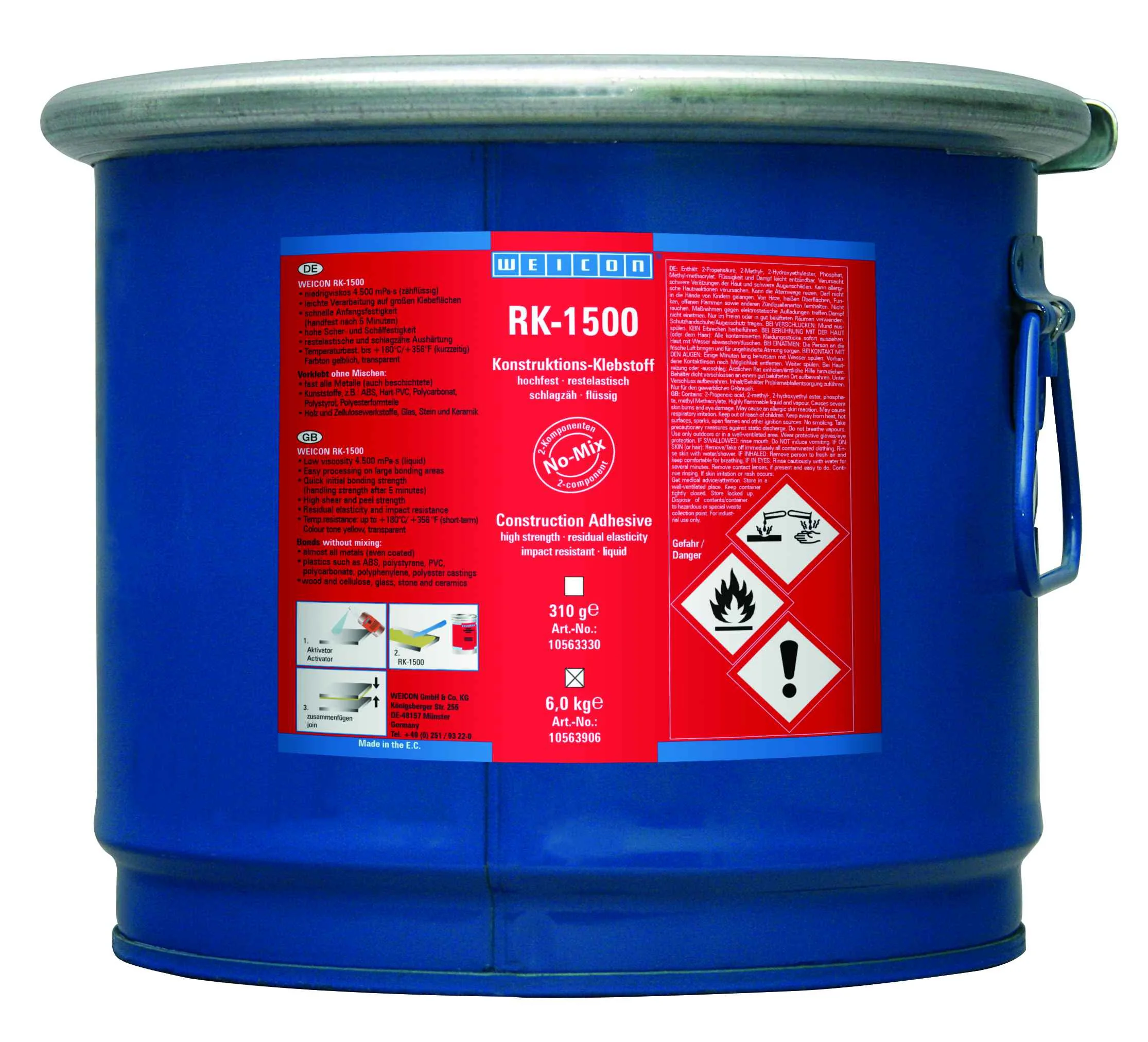 wcn10563906 - 10100180 WEICON RK-1500 (6 кг) Конструкционный клей (без активатора)