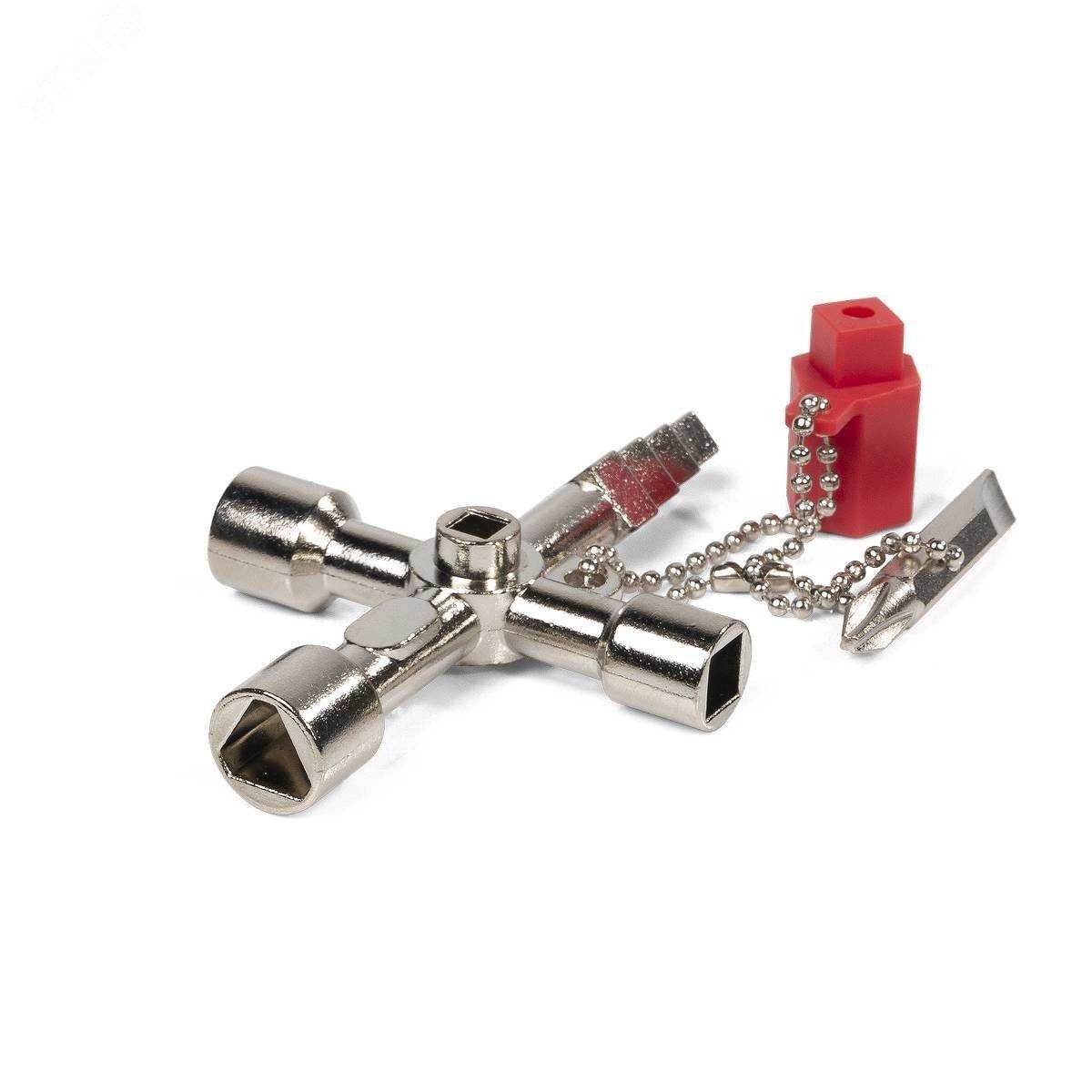 Ключ для электрошкафов КЭШ-5М серия Мастер - с 5 профилями и битой крест/шлиц,