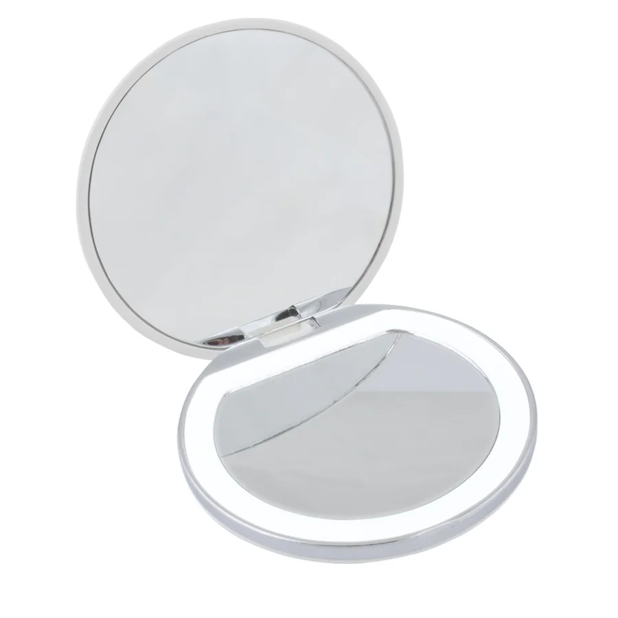 Зеркало карманное ULK-F72 DIM/RECH WHITE с подсветкой (1Х+2Х) с диммером Серия Backstage Аккумулятор Li-Ion 300мАч в/к Белый
