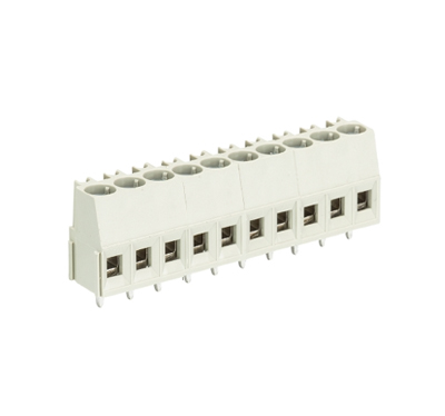 Клемма Wiecon 8191 / 10 - Клемма на печатную плату, подвод кабеля сбоку, 10 полюсов, шаг: 5 мм, винтовая фиксация провода, с маркировкой, 300V, 16А, цвет: серый, серия 8191