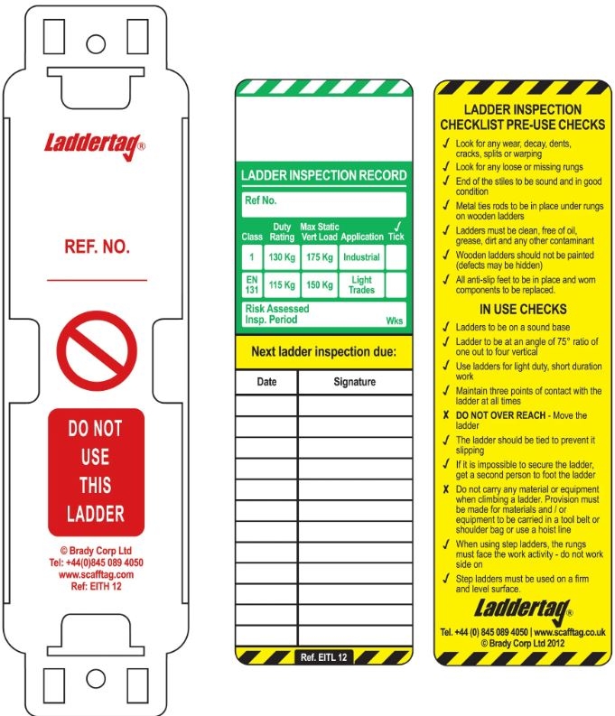 gws806711 - Комплект Laddertag на английском языке: пластиковый держатель, 10 шт.; бирка для вставок 10 шт.; перманентный маркер, 1 шт.