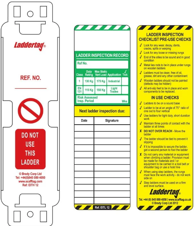 gws806711 - Комплект Laddertag на английском языке: пластиковый держатель, 10 шт.; бирка для вставок 10 шт.; перманентный маркер, 1 шт.