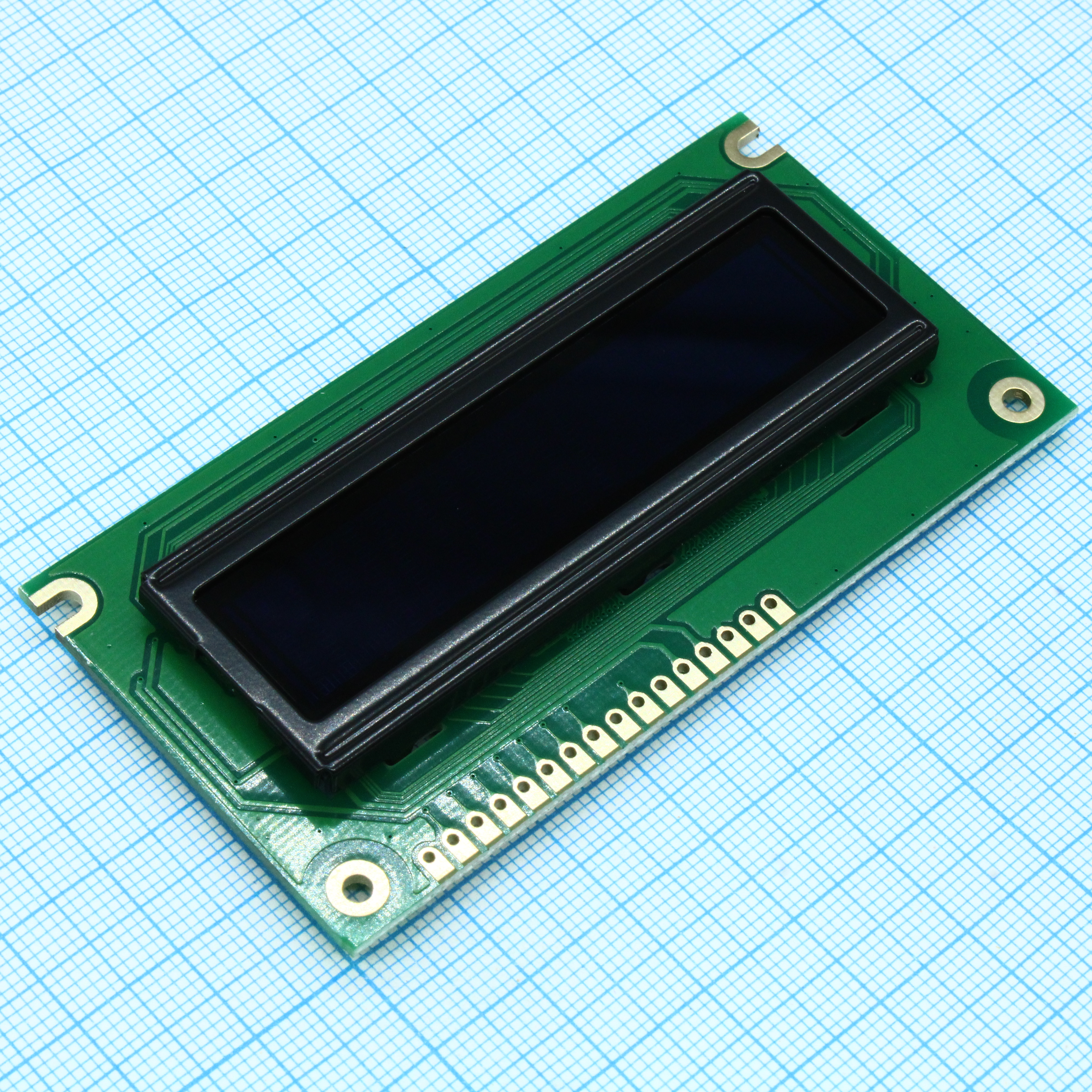 WEH001602EGPP5N00100 - OLED символьный 16х2 (1602E), зеленый, 8-битный паралл. интерфейс 6800, VDD =5В, -40...+80С