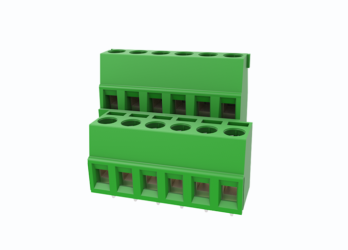 Розеточный разъем на плату MC-DTD5.0H06C-0001 - Клемма, 2 этажа со смещением, на плату, шаг: 5.0 мм, 6x2 полюсов, фиксация провода винтовая, исполнение: стандартное, 400V, 20A, цвет: зеленый