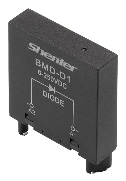 Модуль BMD-D1 6-250V DC - Модуль для реле, 6 - 24VDC, диод (+А1/-А2), цвет: черный, для колодок: STB14, SEB11-E, SUB*-E, GZP8, GZP11, MT 78 740(745)