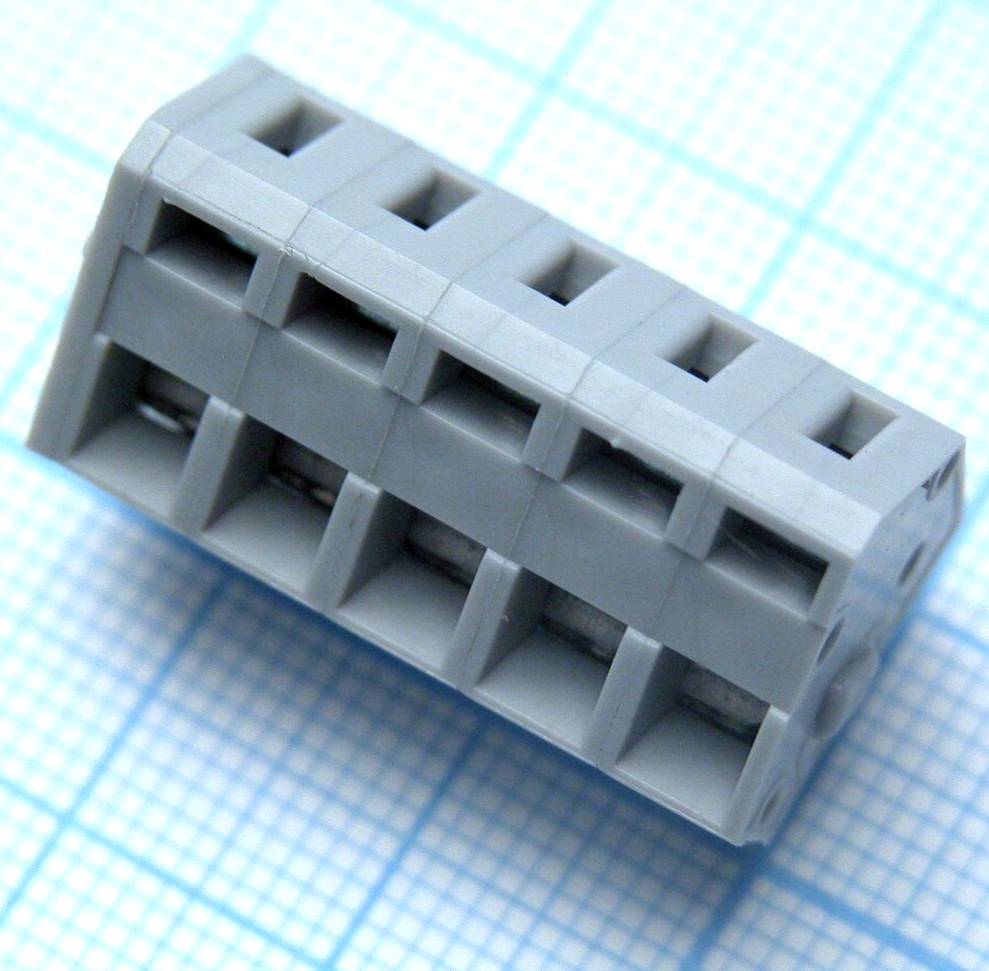 DG245-5.0-05P-11-00A(H) - Нажимной безвинтовой клеммный блок 5 контактов. Зажим типа зажимная клеть. Серия DG245-5.0