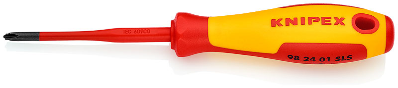 Тонкая отвертка PlusMinus KN-982401SLS - Отвертка PH/S1x80 с комбинированным шлицем, с изолированной многокомпонентной рукояткой, испытанной на соответствие нормам VDE