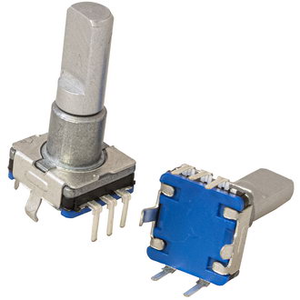 EC11E 30/15 20MM - Энкодер EC11 30 щелчков, 15 импульсов, металлический вал с лыской 20мм, горизонтальные выводы