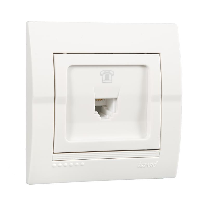 DERIY Розетка RJ11 евро белый 702-0202-137