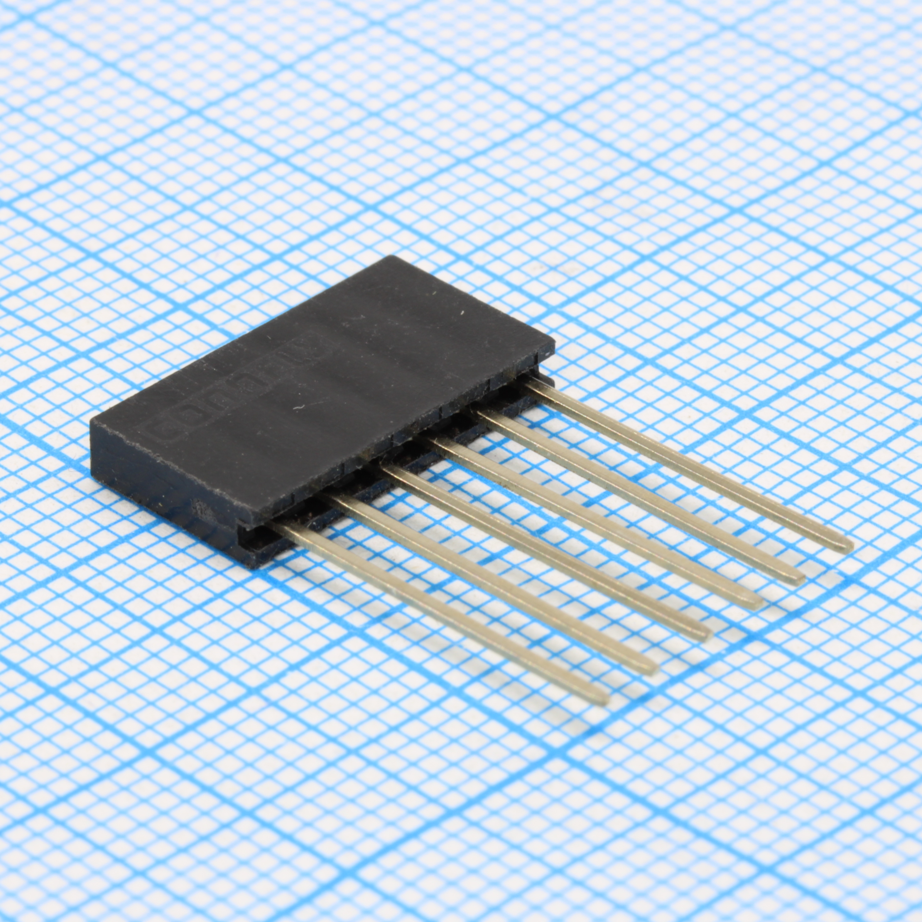 DS1023-1X6S21-N-009 - Гнездо на плату 1х6 конт., шаг 2.54мм, высота 8.5мм