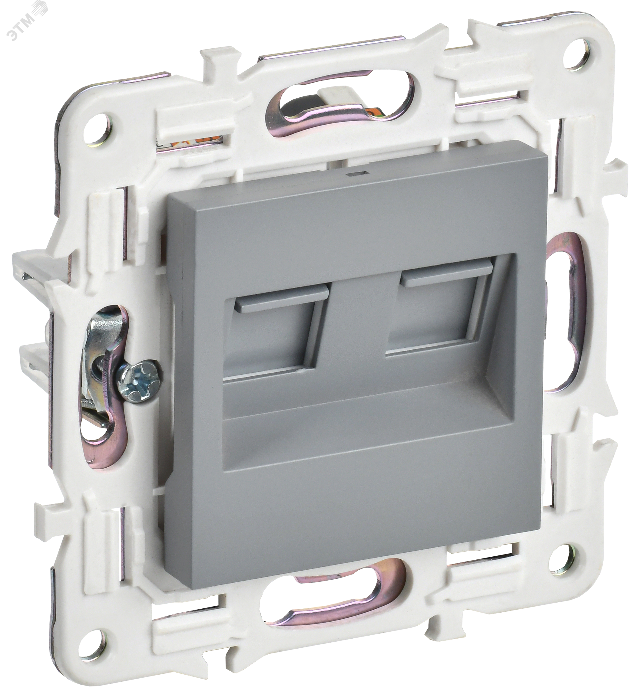 SKANDY Розетка компьютерная двойная RJ45 кат.5E SK-K03Gr серый IEK SK-K20-1-K03
