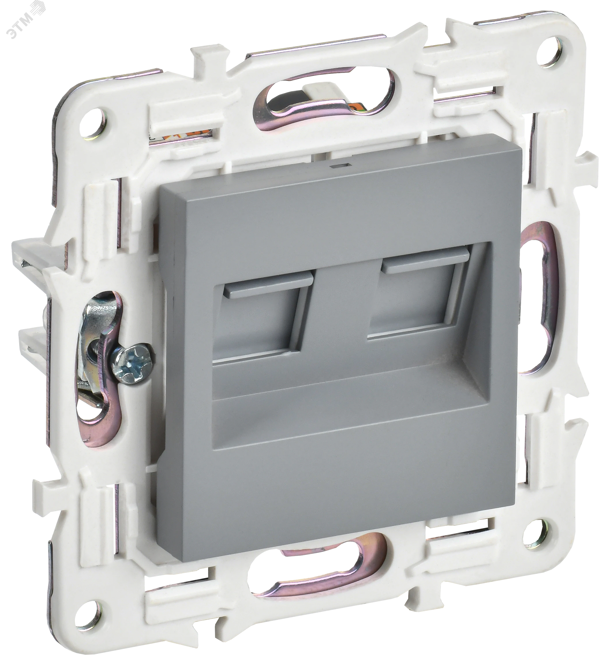 SKANDY Розетка компьютерная двойная RJ45 кат.5E SK-K03Gr серый IEK SK-K20-1-K03