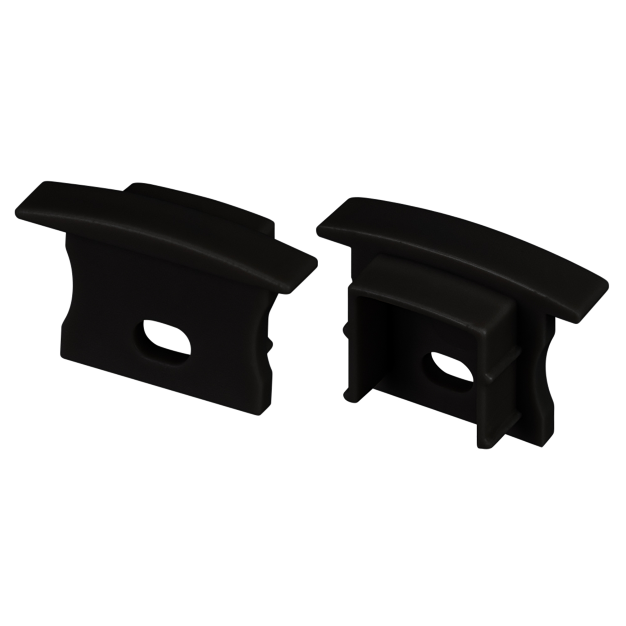 Заглушка LINE-2315-F с отверстием BLACK 044280 - Пара заглушек для профиля LINE-2315-F. Цвет - черный. Материал - пластик. В комплекте 2 заглушки с отверстиями.