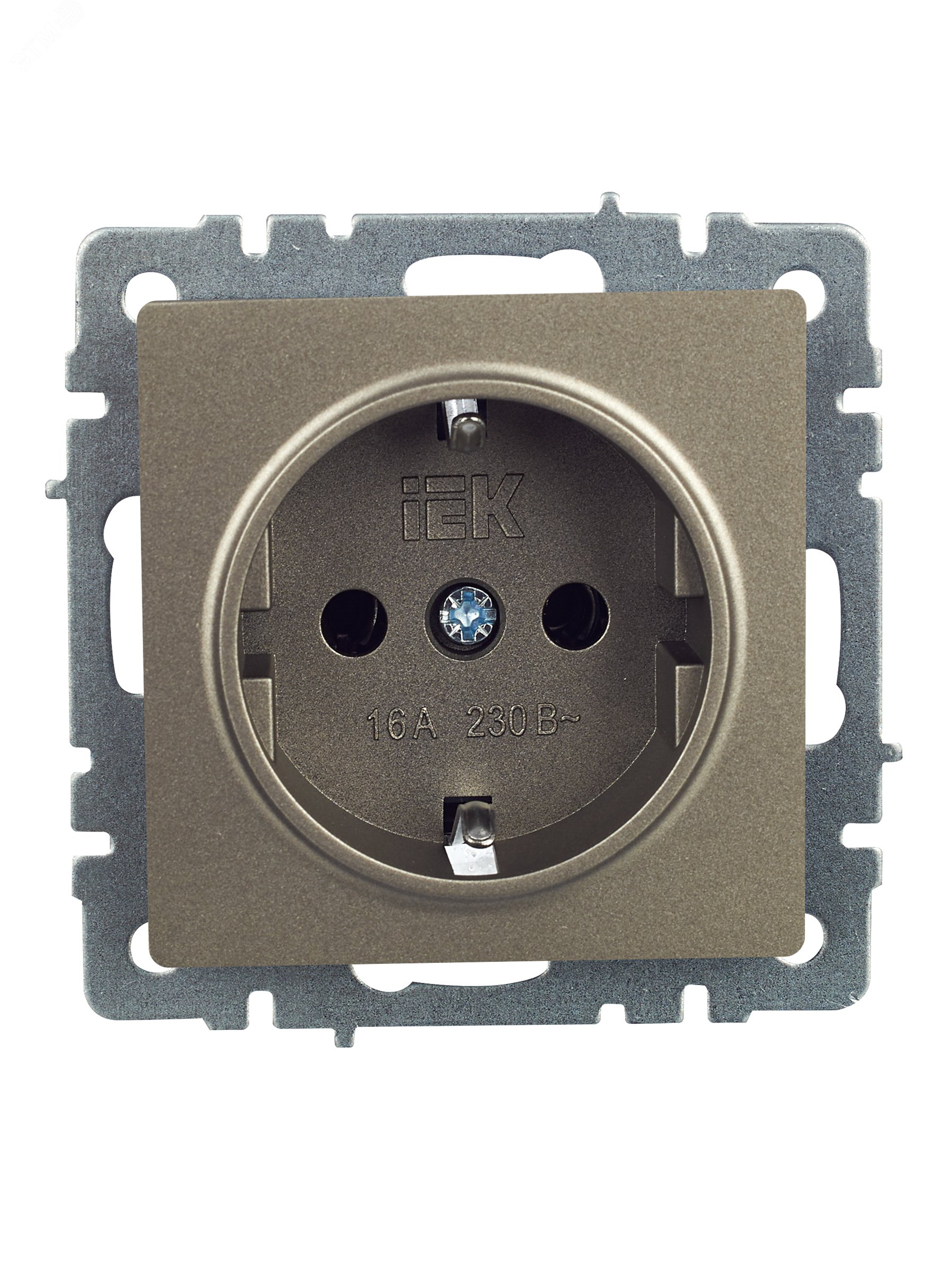 Розетка BRITE РС11-1-0-БрШ 16А с заземл. без защ. шторки шампань BR-R11-16-K37