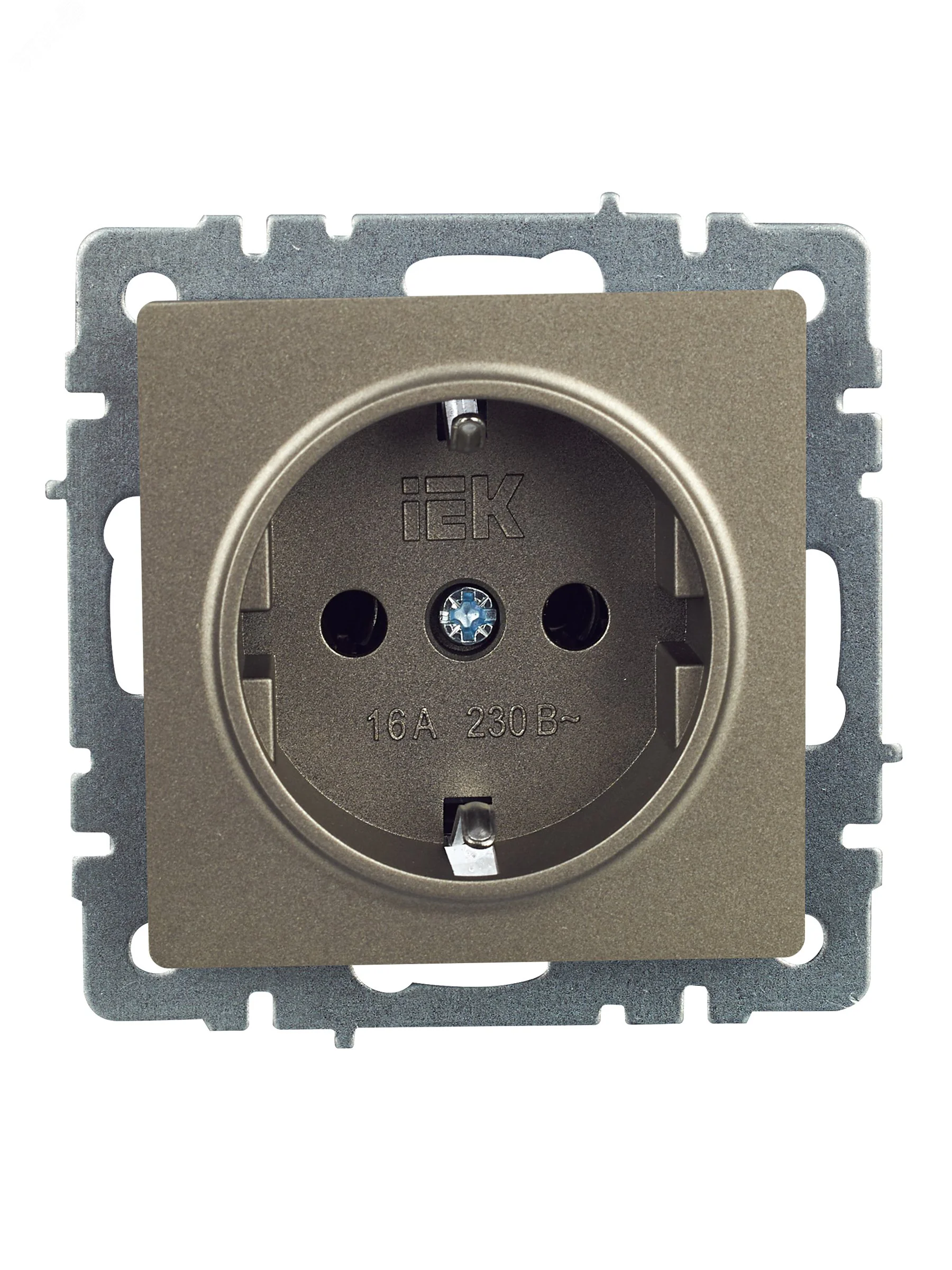 Розетка BRITE РС11-1-0-БрШ 16А с заземл. без защ. шторки шампань BR-R11-16-K37