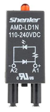 Модуль AMD-LD1N 110-240V DC - Модуль для реле, 110 - 240VDC, красный светодиод, диод (+А1/-А2), цвет: черный, для колодок: SRU, SKF14, SKC, SKB, STB, SRC*-E, SRB, GZT, GZM, GZS, GZMB, ES32