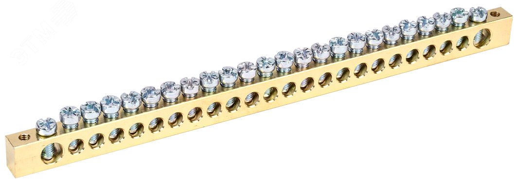 Шина PEN "земля-ноль" 8х12мм 24/2 (24группы/крепеж по краям) YNN21-24-100