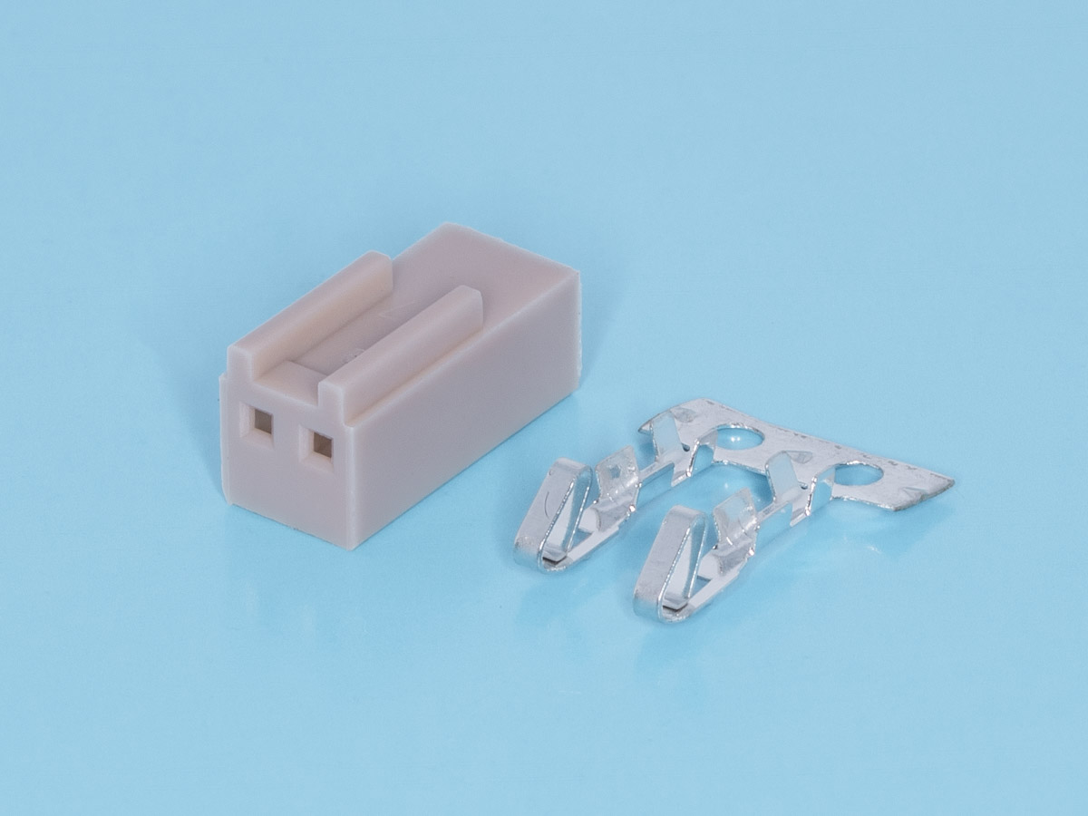 HU-2 - Разъем питания 2 контакта, гнездо на кабель, шаг 2,54мм