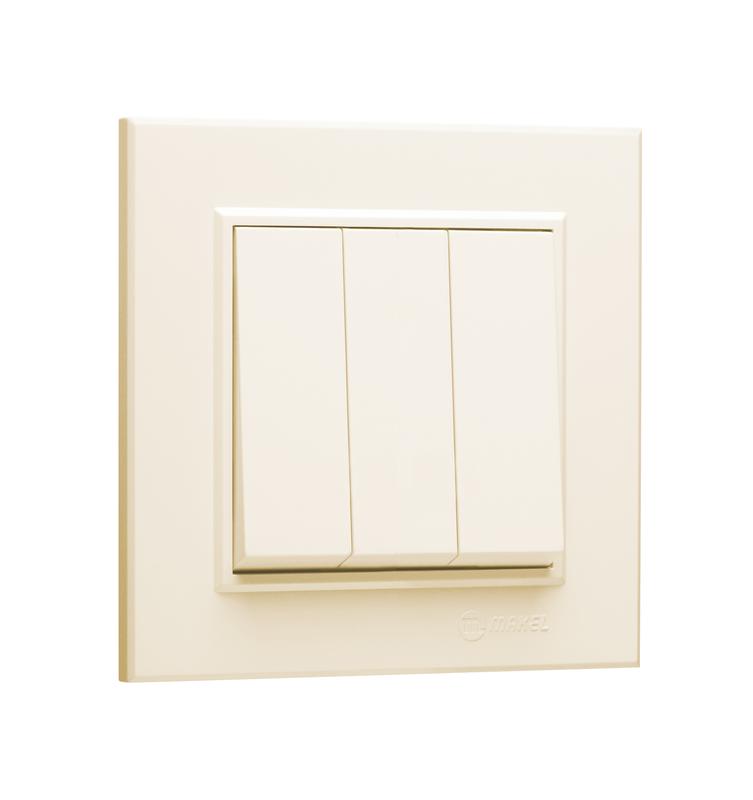 Выключатель 3 клав. 1 вход 3 выхода KAREA крем 56010091