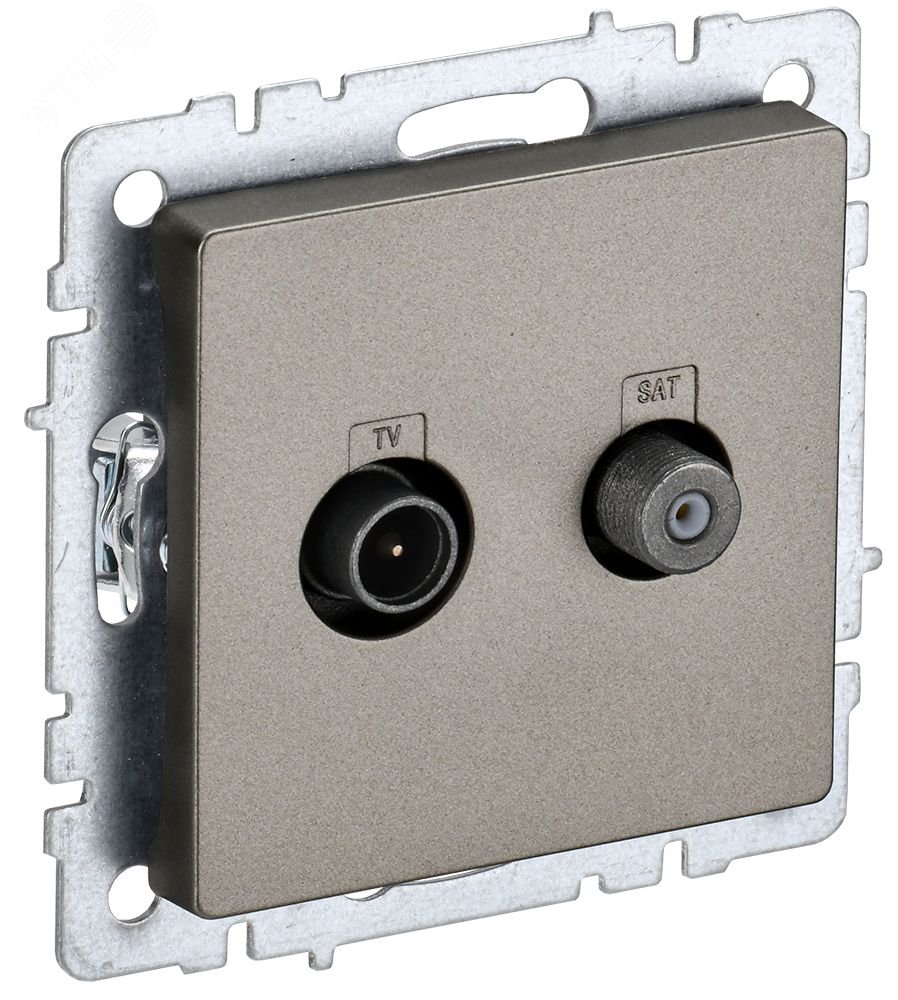 BRITE Розетка двойная TV+SAT РТВ/РСп12-БрШ шампань BR-AF20-O-K37