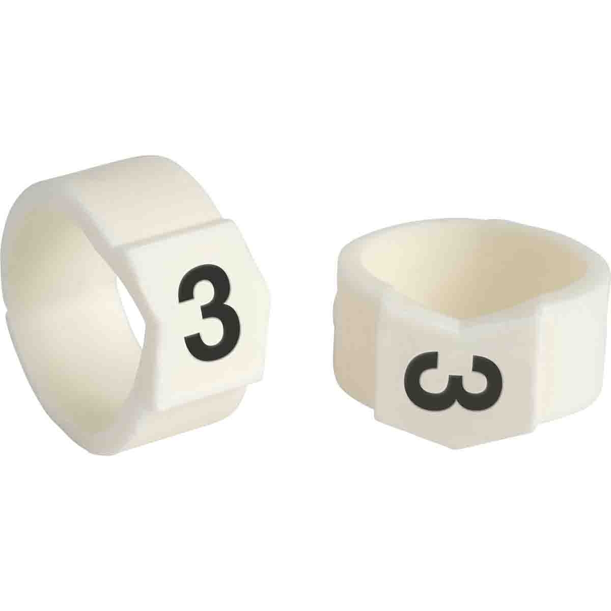 brd133703 - SCN-61-3 клипсы белые, 50шт/упак, для провода 15,1-19,0мм диаметра, легенда 3