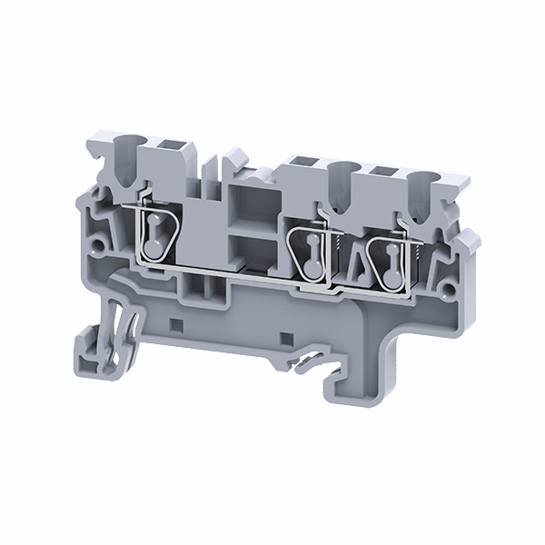 Клемма с тремя контактами пружинная OptiClip СХ-2,5-TRIPLET-I-серый (100шт) 289747
