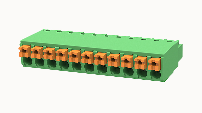 PCB розетка 15EDGKN-3.81-11P-14 - Розеточный разъем, PCB, на кабель, прямой, шаг 3,81 мм, 11 полюсов, сечение проводников: 0.2 - 1.0 мм кв., Push-In фиксация провода, 250V, 8А, цвет: зеленый, серия 15EDGKN