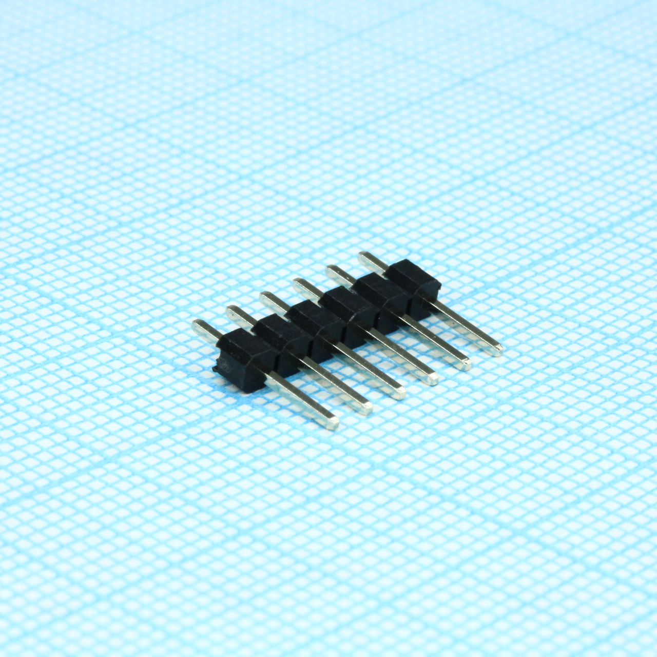 DS1021-1X6SF11-B - Соединитель штыревой, вилка на плату однорядная прямая 6pin(1x6), шаг 2.54мм