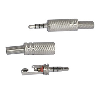 SZC-0145 / NP-145 3.5MM 4PIN - Разъём аудио штекер стерео 3.5 мм, 4pin, на кабель, металлический