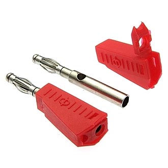 Z040 4MM STACKABLE PLUG RED - Штекер Z040 4 мм составной штекер, красный, под пайку