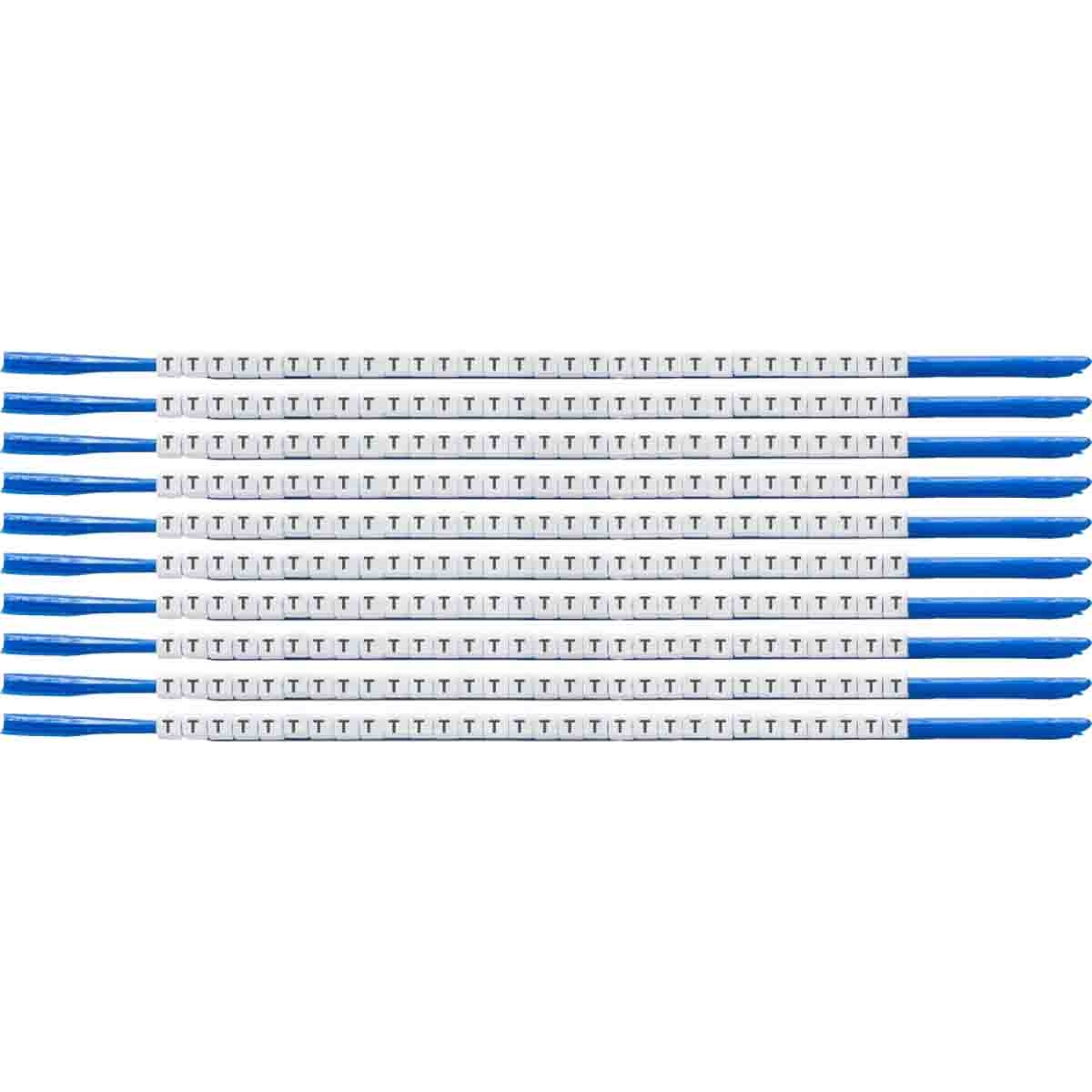 brd133029 - SCN-07-T клипсы белые, 300шт/упак, для провода 1,9-2,4мм диаметра, легенда T