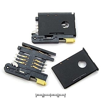 KF-016 - Разъем-держатель SIM карт 6 контактов (SMT) на плату