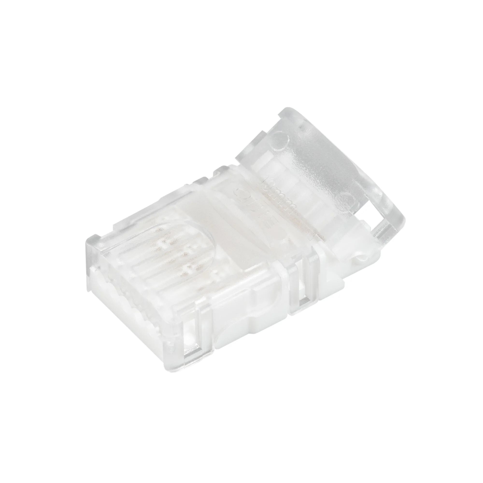 Коннектор HIP-RGBW-10mm-5pin-STW 042067 - Одиночный коннектор (без провода) для подключения питания к открытым IP20 светодиодным RGBW лентам шириной 10 мм. Материал - прозрачный пластик. Обеспечивает соединение без видимых разрывов. Максимальный допустимы