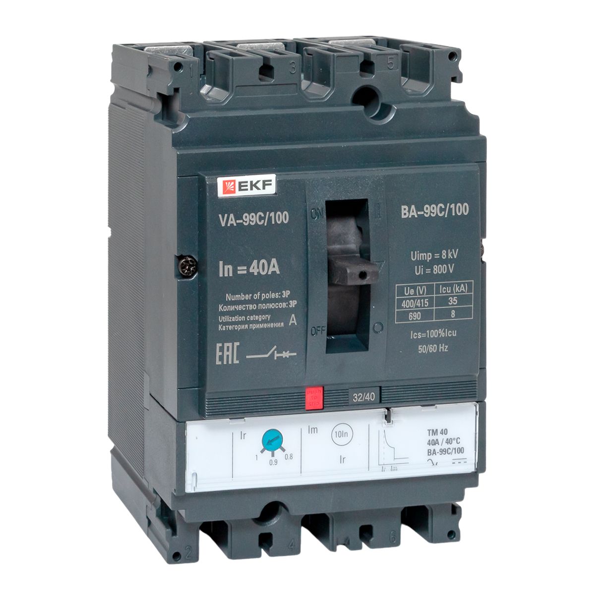 Выключатель автоматический 3п 100/40А 36кА ВА-99C Compact NS PROxima mccb99C-100-40