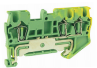 Заземляющая клемма UJ5-1.5/1X2JDE - Заземляющая клемма, 3 точки подключения в клемме, серия E, тип фиксации провода: пружинный, номинальное сечение: 1,5 мм кв., ширина: 4,2 мм, цвет: желто-зеленый, стандарт GB/T14048.1, тип монтажа: DIN 35