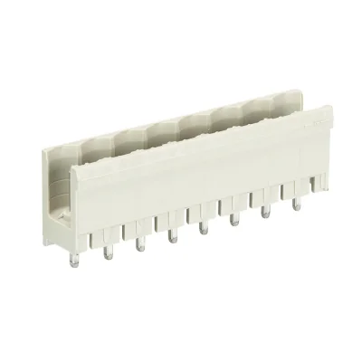 Вилка Wiecon 8113 S / 8 G OB GR OF - Вилочный разъем, вертикальный, без боковых стенок, на плату, шаг 5 мм, 8 полюсов, фиксация на плате пайкой, 400V, 12А, без маркировки, цвет: серый, серия 8113 S GOF