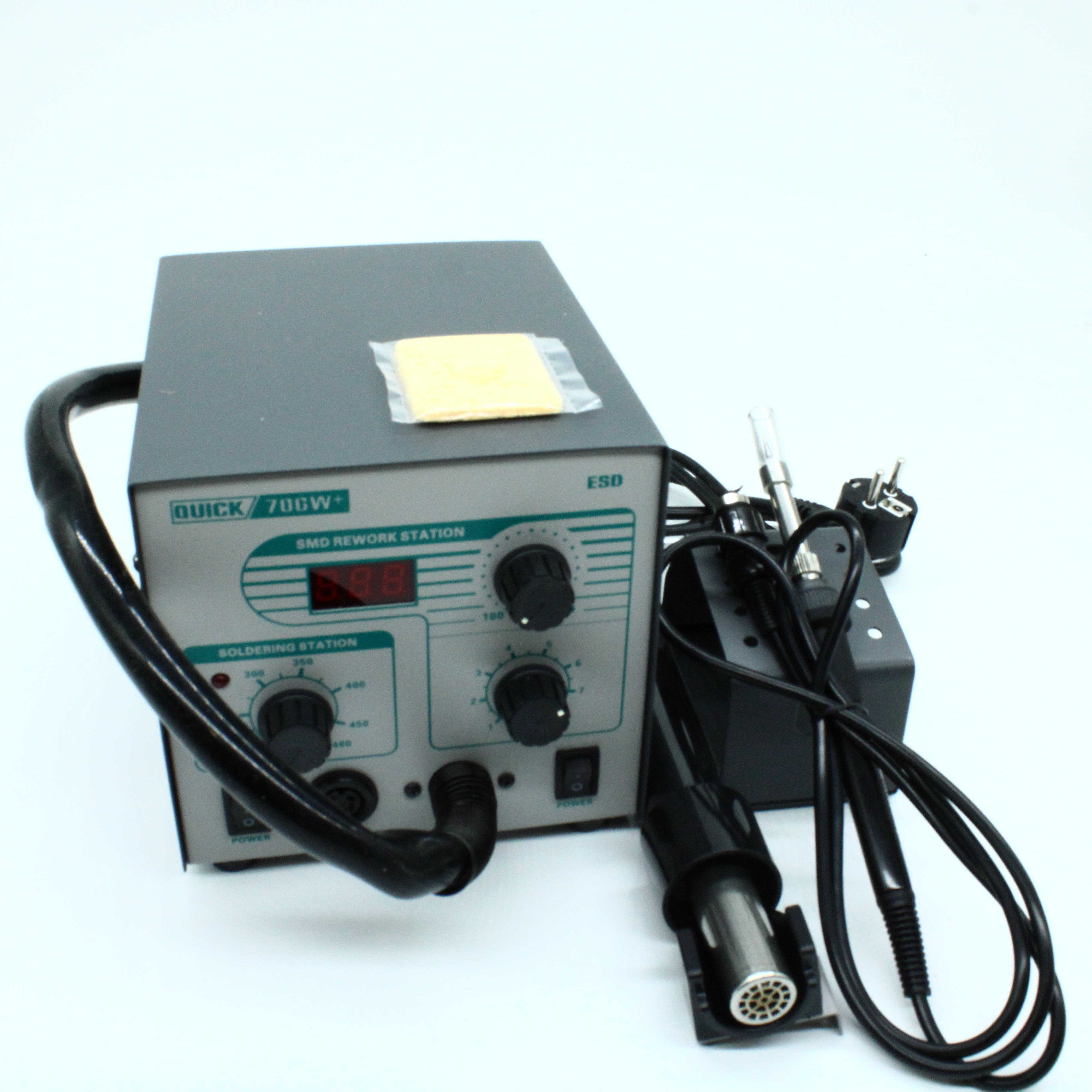 QUICK 706W+ESD - Термовоздушная паяльная станция 200-480°C компрессорного типа, паяльник 50Вт