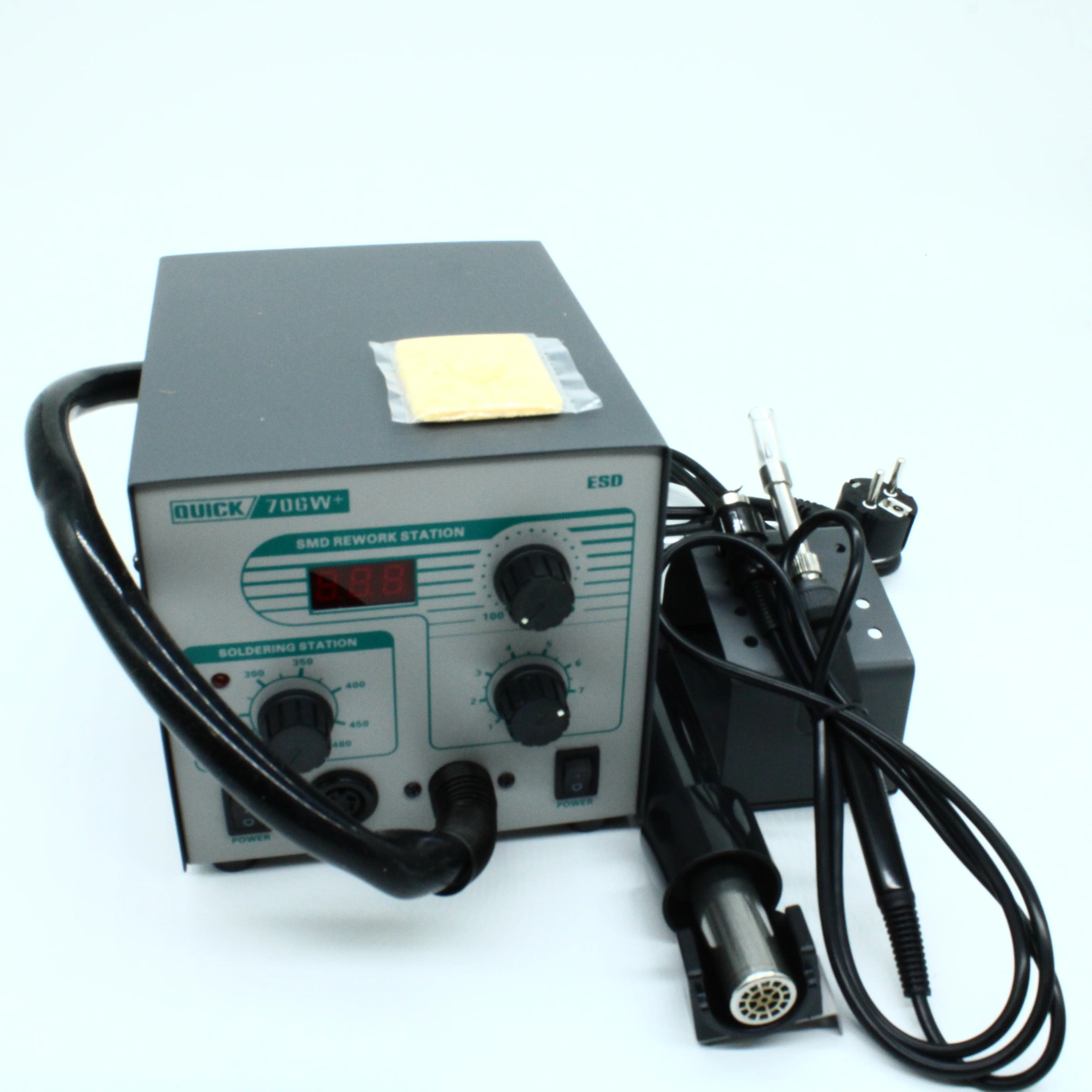 QUICK 706W+ESD - Термовоздушная паяльная станция 200-480°C компрессорного типа, паяльник 50Вт