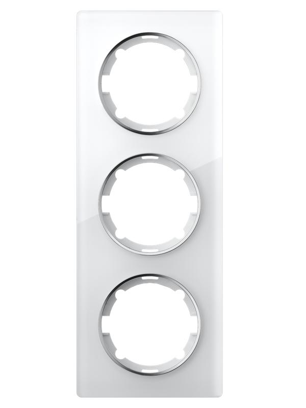 Рамка 3-м Garda вертикал. стеклянная бел. 2E52311300 2234945