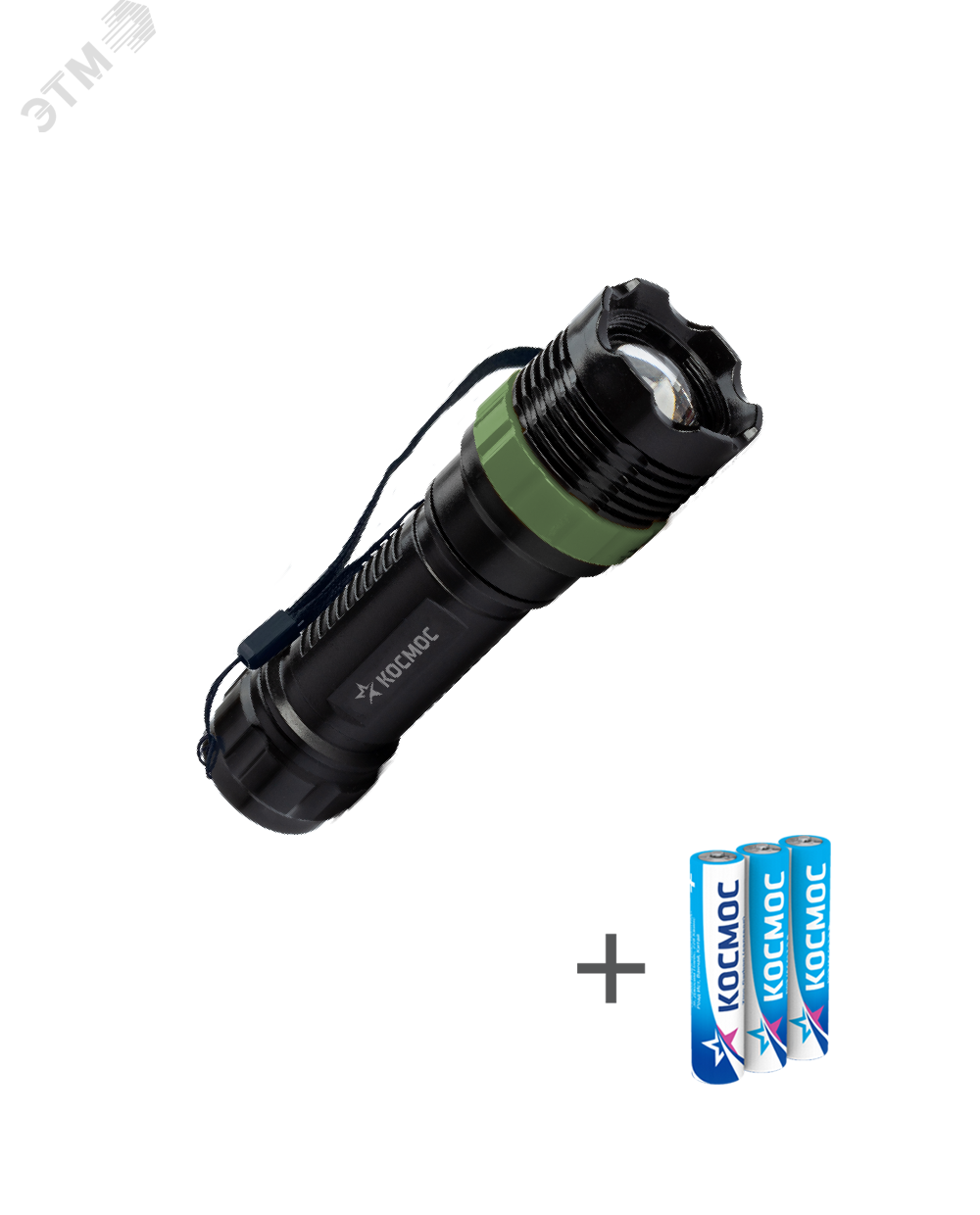 Фонарь ручной 1Вт LED zoom-линза 3xAAA (R03) корпус ABS-пластик ремешок ручной KOC121B
