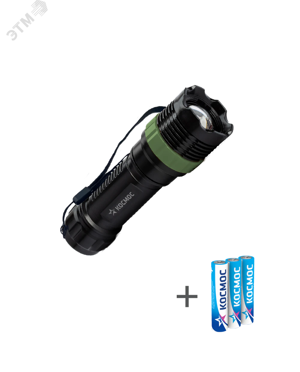 Фонарь ручной 1Вт LED zoom-линза 3xAAA (R03) корпус ABS-пластик ремешок ручной KOC121B