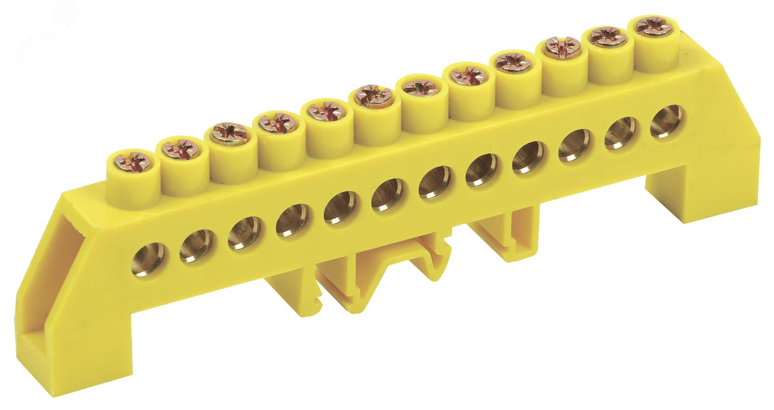 Шина PE "земля" в комб DIN-изол"Стойка" ШНИ-8х12-12-КС-Ж YNN10-812-12DP-K05