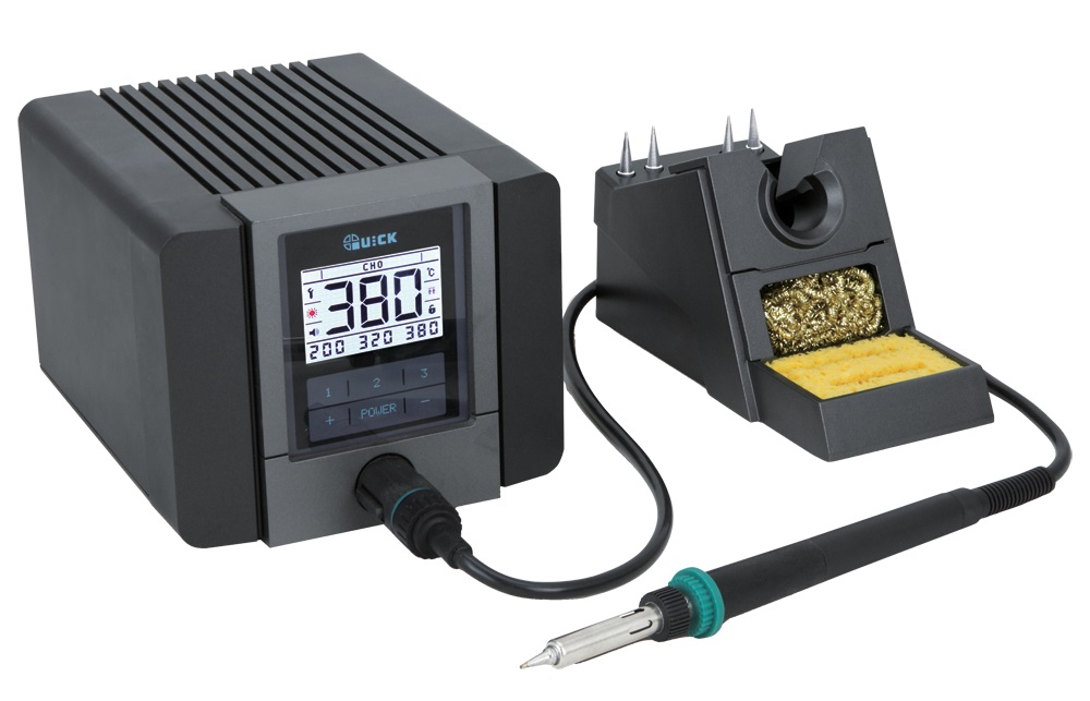 QUICK TS2200 ESD - Паяльная станция с сенсорной регулировкой температуры паяльника, 90W, индукционного типа, 200°C-450°C, функция проверки электростатики