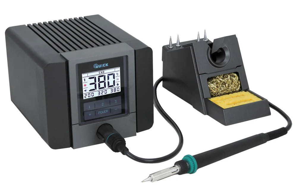 QUICK TS2200 ESD - Паяльная станция с сенсорной регулировкой температуры паяльника, 90W, индукционного типа, 200°C-450°C, функция проверки электростатики