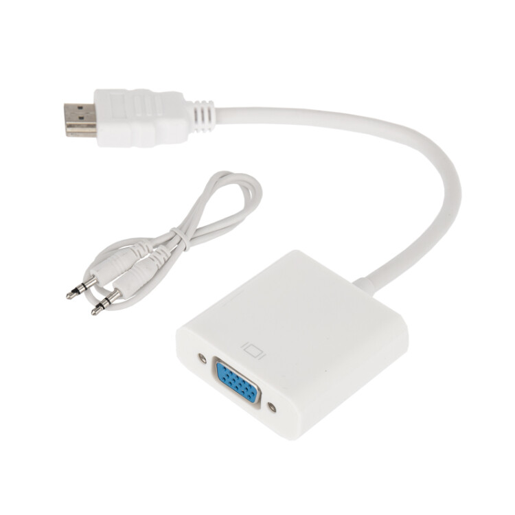 Шнур HDMI (шт.) -VGA (гн.) - провод + шнур стерео 3,5 мм