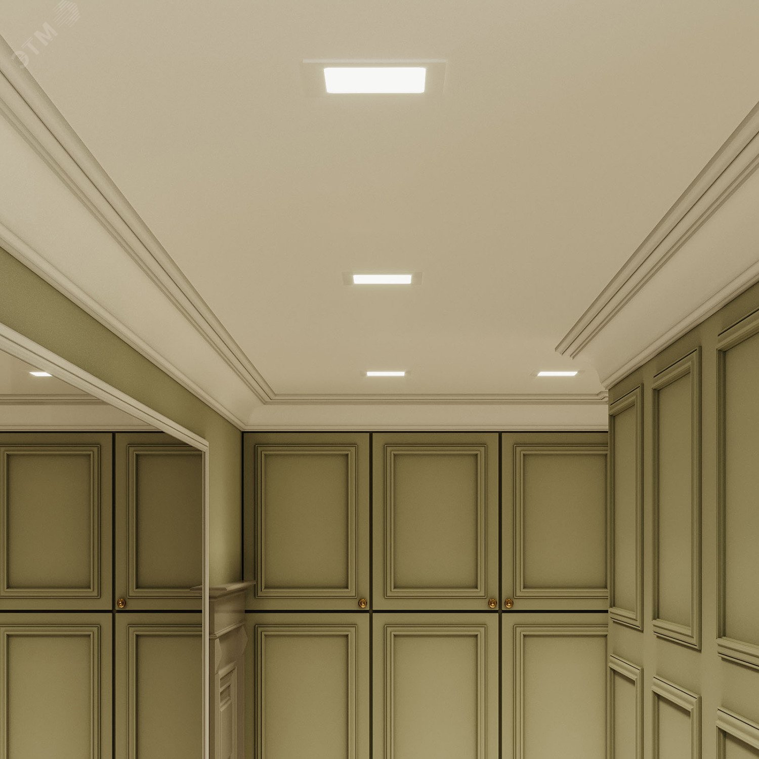 Светодиодный встраиваемый светильник ультратонкий квадратный IP20 9W 4100K 1/20 940111209