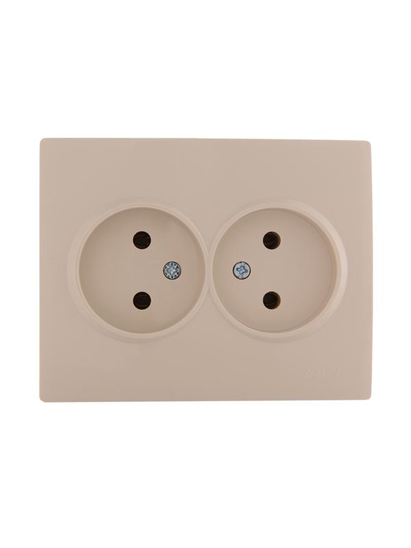 Розетка 2-м СП Karina 16А IP20 без заземл. термопласт крем. 707-0300-128B