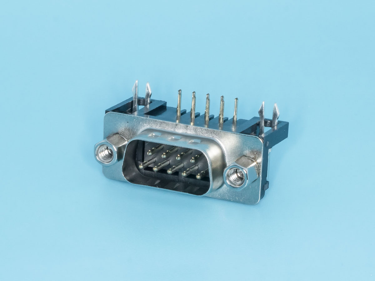 DRB-9MA - Разъем  9 контактов, вилка на плату, прямой угол  7.2мм