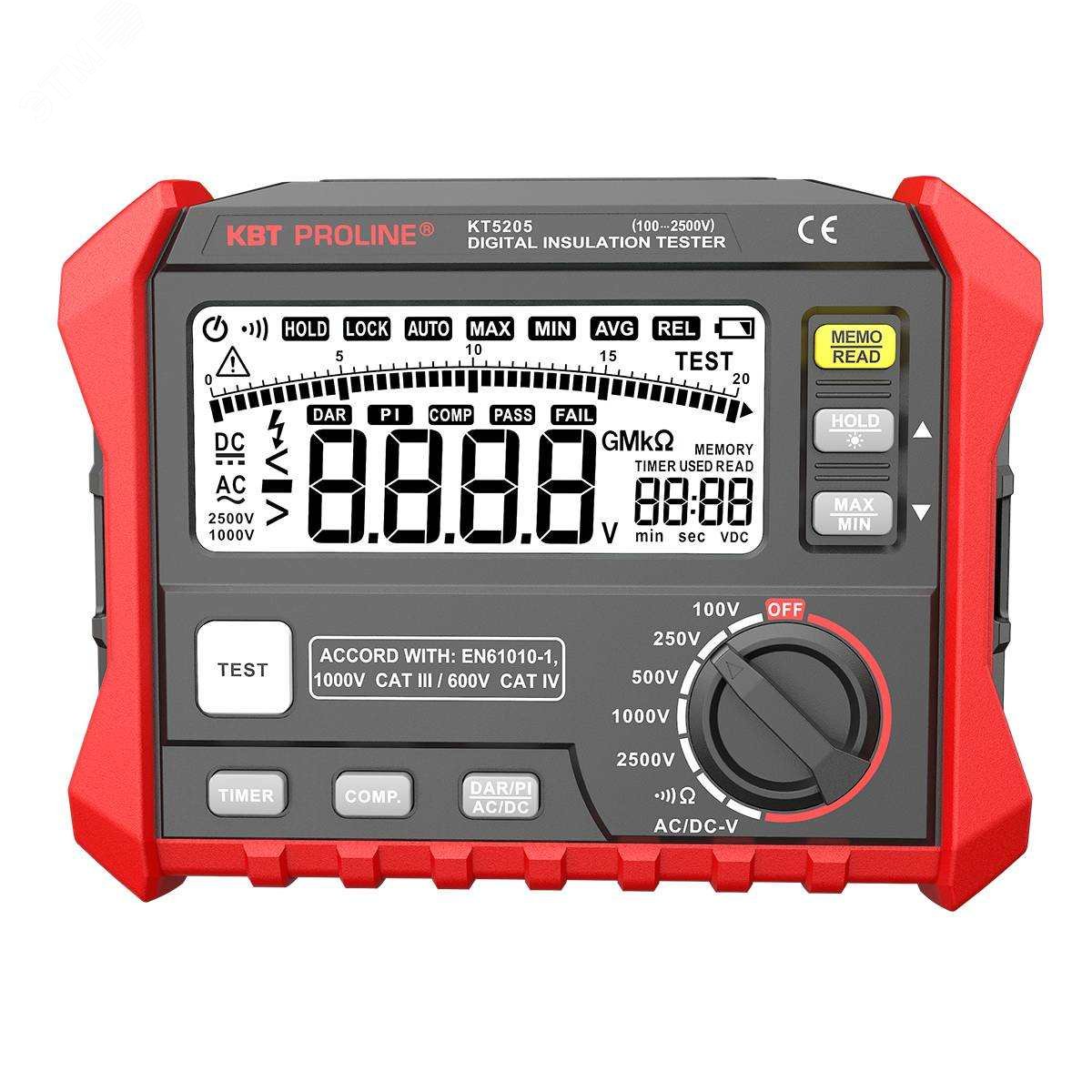 KT 5205 серия PROLINE - Прибор для измерения сопротивления изоляции с возможностью измерения переменного и постоянного напряжения